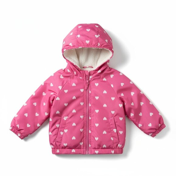 Sweet Stories Other - 5/$30‎ Sweet Stories Baby Girl Heart Jacket 💖 Faux Fur Lined 12M